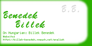 benedek billek business card